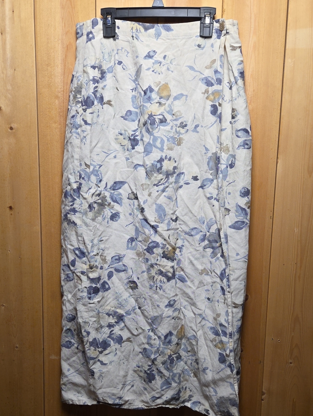 Laura Ashley Floral Silk Linen Maxi Skirt